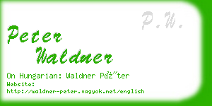 peter waldner business card